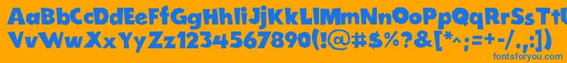 CordelGroteskaBold Font – Blue Fonts on Orange Background