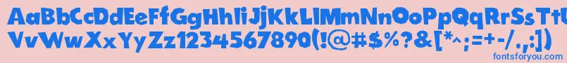 CordelGroteskaBold Font – Blue Fonts on Pink Background