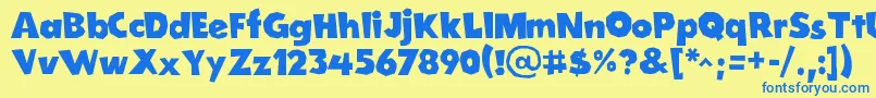 CordelGroteskaBold Font – Blue Fonts on Yellow Background