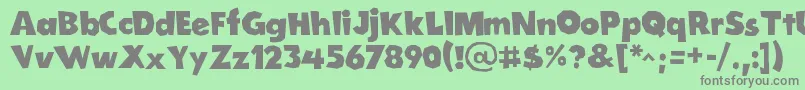 フォントCordelGroteskaBold – 緑の背景に灰色の文字