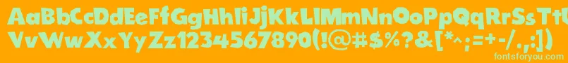 CordelGroteskaBold Font – Green Fonts on Orange Background