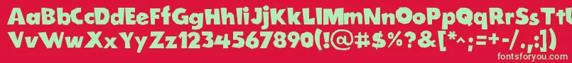 CordelGroteskaBold Font – Green Fonts on Red Background