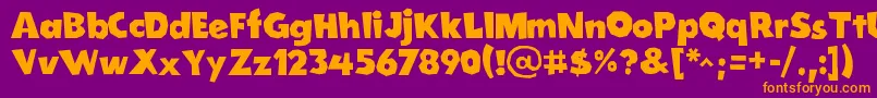 CordelGroteskaBold Font – Orange Fonts on Purple Background