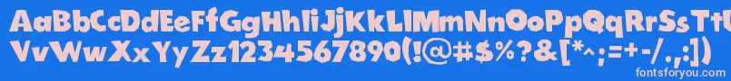 CordelGroteskaBold Font – Pink Fonts on Blue Background