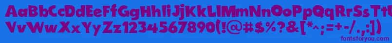 CordelGroteskaBold Font – Purple Fonts on Blue Background