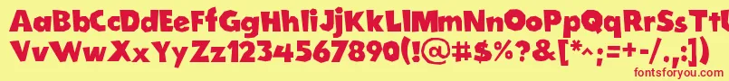 CordelGroteskaBold Font – Red Fonts on Yellow Background