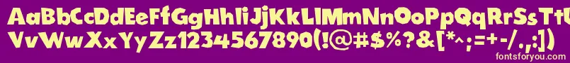 CordelGroteskaBold Font – Yellow Fonts on Purple Background