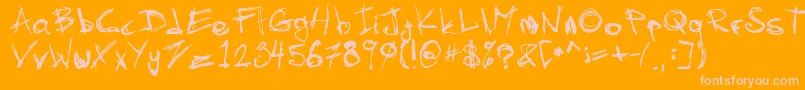 Шрифт SkratchyV2 – розовые шрифты на оранжевом фоне