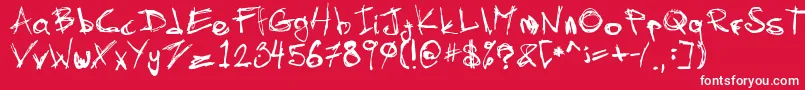 SkratchyV2 Font – White Fonts on Red Background