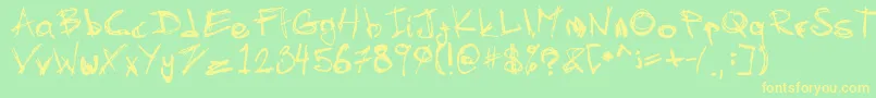 SkratchyV2 Font – Yellow Fonts on Green Background