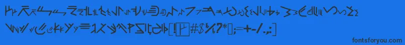 Forerunnerhalo Font – Black Fonts on Blue Background