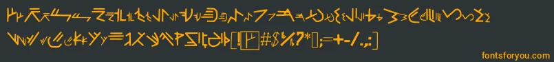 フォントForerunnerhalo – 黒い背景にオレンジの文字