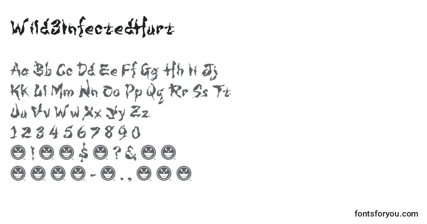 Fuente Wild3InfectedHurt - alfabeto, números, caracteres especiales