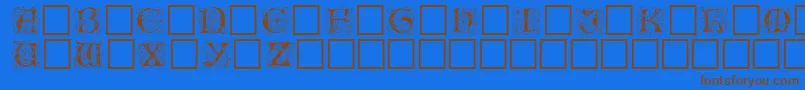 EileencapsBlack Font – Brown Fonts on Blue Background