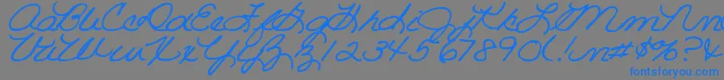 DjbRoomMotherScript Font – Blue Fonts on Gray Background