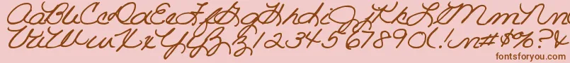 DjbRoomMotherScript Font – Brown Fonts on Pink Background