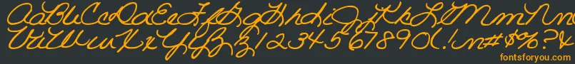 DjbRoomMotherScript Font – Orange Fonts on Black Background