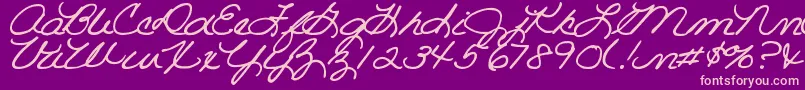 DjbRoomMotherScript Font – Pink Fonts on Purple Background