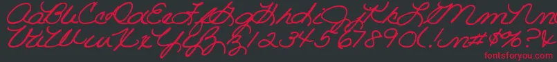 DjbRoomMotherScript Font – Red Fonts on Black Background