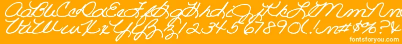 DjbRoomMotherScript Font – White Fonts on Orange Background