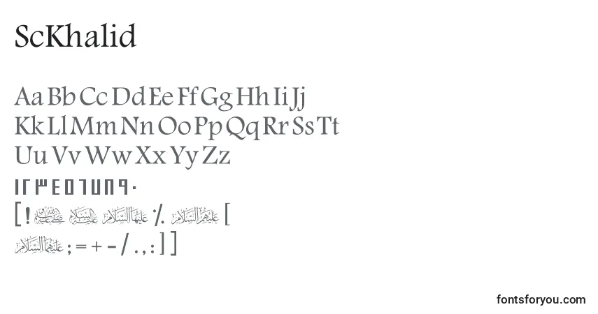 A fonte ScKhalid – alfabeto, números, caracteres especiais