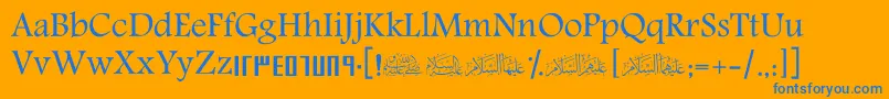 ScKhalid Font – Blue Fonts on Orange Background