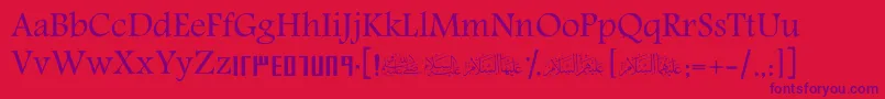 ScKhalid Font – Purple Fonts on Red Background