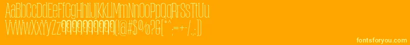 Подробнее о шрифте ObcecadaSerifFfp Шрифт ObcecadaSerifFfp – жёлтые шрифты на оранжевом фоне