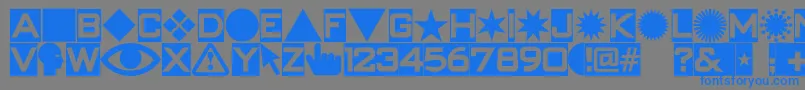 Fonte Swishbut – fontes azuis em um fundo cinza