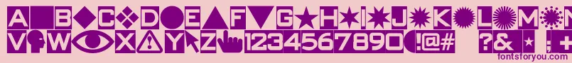 Swishbut-Schriftart – Violette Schriften auf rosa Hintergrund
