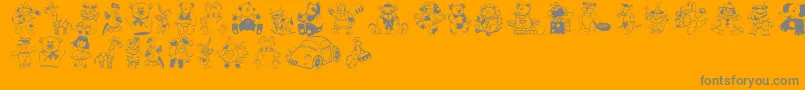 Openparlament-Schriftart – Graue Schriften auf orangefarbenem Hintergrund