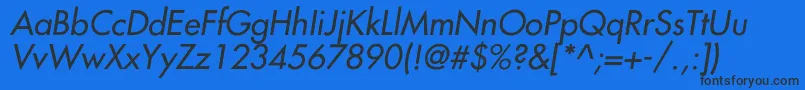 FairmontItalic Font – Black Fonts on Blue Background