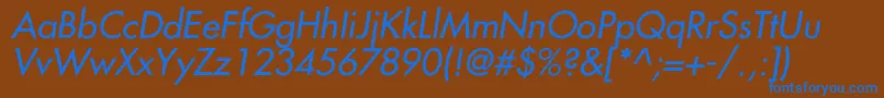 FairmontItalic Font – Blue Fonts on Brown Background