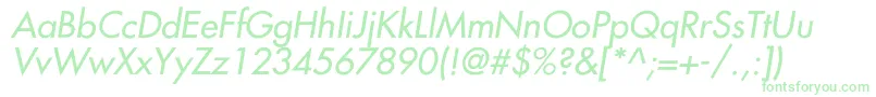 FairmontItalic Font – Green Fonts on White Background