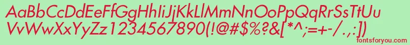 FairmontItalic Font – Red Fonts on Green Background