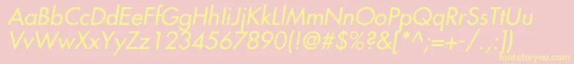 FairmontItalic Font – Yellow Fonts on Pink Background