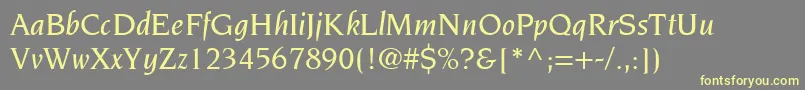 TridentMediumSsiMediumItalic Font – Yellow Fonts on Gray Background