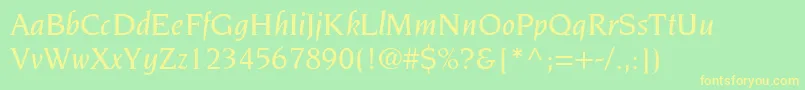 TridentMediumSsiMediumItalic Font – Yellow Fonts on Green Background