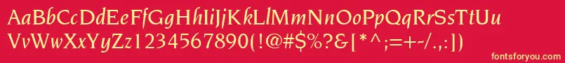 TridentMediumSsiMediumItalic Font – Yellow Fonts on Red Background