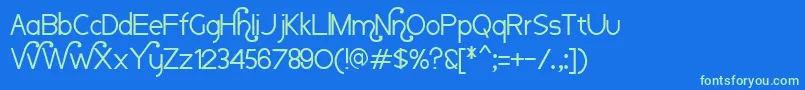 Nauvo Font – Green Fonts on Blue Background