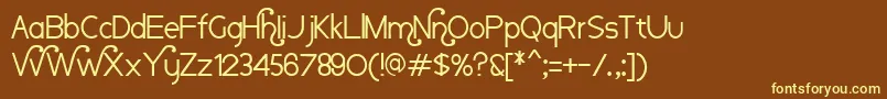 Nauvo Font – Yellow Fonts on Brown Background