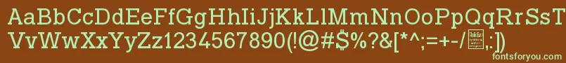 Шрифт TyposlabDemo – зелёные шрифты на коричневом фоне