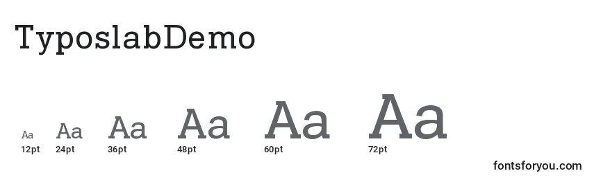 Größen der Schriftart TyposlabDemo