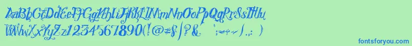 RoyalVanity Font – Blue Fonts on Green Background