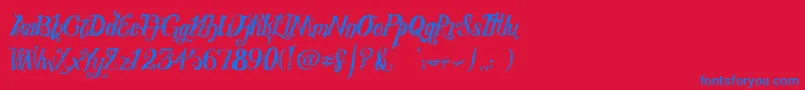 RoyalVanity Font – Blue Fonts on Red Background