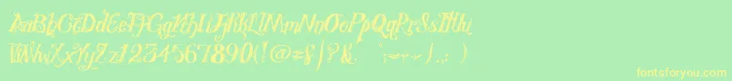 RoyalVanity Font – Yellow Fonts on Green Background