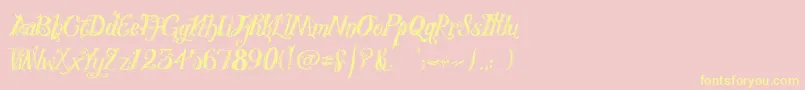 RoyalVanity-Schriftart – Gelbe Schriften auf rosa Hintergrund