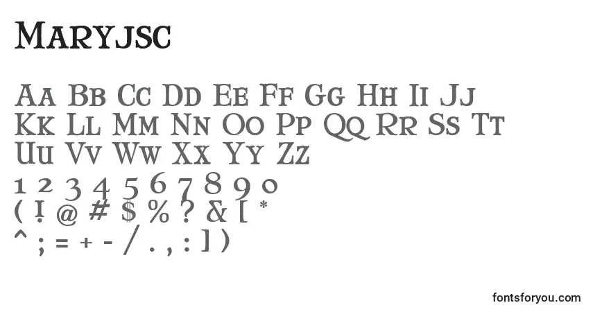 Schriftart Maryjsc – Alphabet, Zahlen, spezielle Symbole