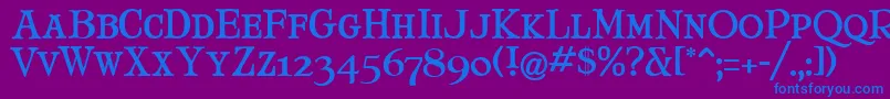 Maryjsc Font – Blue Fonts on Purple Background