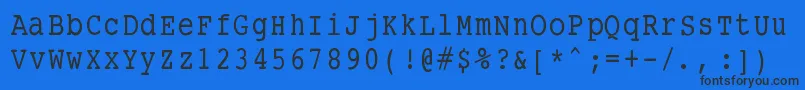 Czcionka Smalltypewritingmedium – czarne czcionki na niebieskim tle